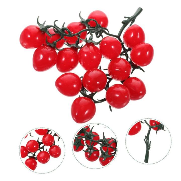 8 STK Simulierte Kirschtomaten dekorative Kirschtomaten Simulation Kirschtomaten Künstliche Tomaten Dekorative Tomaten lebensechte Kirschtomaten Zuhause gefälschte Fruchtstütze 