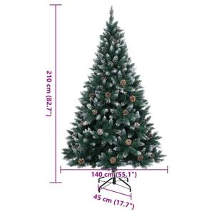 Künstlicher Weihnachtsbaum, Tannenbaum mit 8 Leuchtmodi 300 LEDs 210cm, Christbaum mit Metallständer, Weihnachtsdeko Kunstbaum Dekobaum
