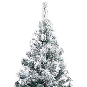 Weihnachtsbaum mit Schnee Künstlicher Weihnachtsbaum mit Ständer PVC Extra großer Weihnachtsbaum Grün 300 x 155 cm
