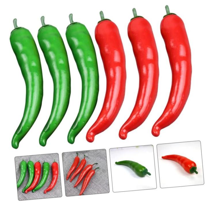 1 Satz Simuliertes Pepper-Modell Pfeffer-Modell-Requisite Jalapenos Kuchenmodelldekoration Simulationspfeffermodellstütze Polyfoam-Paprika-Modell Simulation Pfeffer Poly-Drache 6s