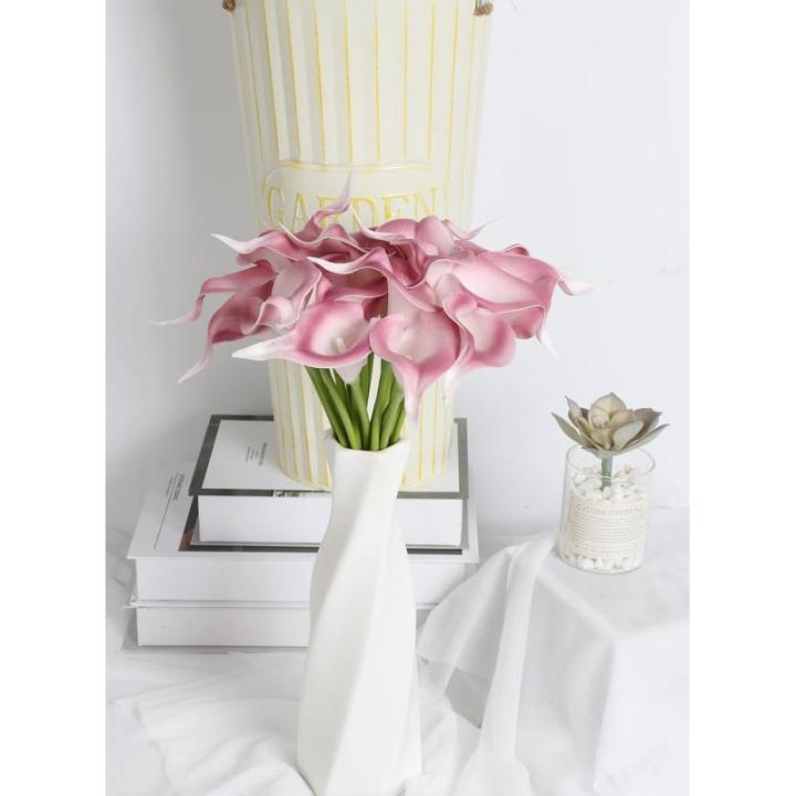 Pinke künstliche Calla-Lilien, 24 Stück, fühlen sich echt an, rosa Calla-Lilien, Kunstblumen, Arrangement für Zuhause, Party, Hochzeit, Blumenstrauß, Tafelaufsätze, Blume, He