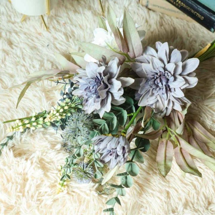 Kunstbloemen, , kunstbloemen, decoratie, zijden bloemen, boeket, kunstbloemstukken, bruiloft, kamerdecoratie, paars-wit
