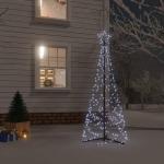 LED kerstboom kerstboom lichtboom kerstdecoratie verlichting buiten verlicht lichtketting outdoor kegelvorm koud wit 200 leds 70x180 cm