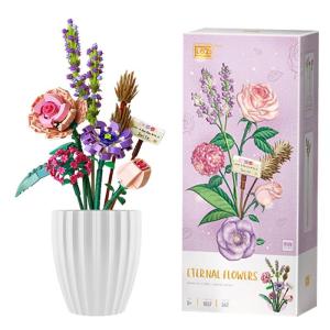 Boeketset, 547 stuks, bloemenbouwstenen, bouwspeelgoed, set voor alle leeftijden, doe-het-zelf boeket set voor decoraties, unieke doe-het-zelf woondecoratie voor meisjes en jongens