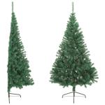 Faltbarer Weihnachtsbaum,künstlicher Tannenbaum klein,Künstlicher Halber Weihnachtsbaum mit Ständer Grün 210 cm PVCGeeignet für Patio, Schlafzimmer, Wohnzimmer, Weihnachten