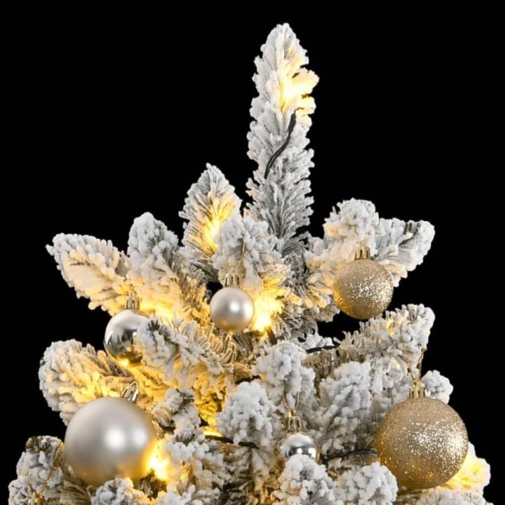 Künstlicher Weihnachtsbaum, Tannenbaum, Christbaum mit Metallständer, Weihnachtsdeko Kunstbaum, 300 LEDs & Kugeln 240 cm