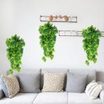 3 kunstmatige Monstera-bladeren, kunstmatige groene plantenbladeren, hangende bladeren voor binnen en buiten, thuis, tuin, poortdecoratie