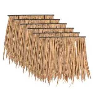 6 STÜCKE Palmenstroh Aus Kunststoff, 50 X 50 cm Mexikanische Palmenstrohrolle Tiki Hut Bar Dachstrohdekoration, (Color : Yellow-2)