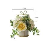 Simulierte Blumenornamente, Blumenarrangements for Wohnzimmer, Couchtisch Und Restaurant, Blumensträuße, Mit Ständer(Blanc)