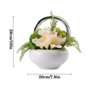 Kunstblumen Künstliche Blumen für den Innenbereich, künstliche Calla-Lilien, im Topf (mit Vase), Seidenblumen, Kunstpflanzen-Arrangement, Dekoration für jeden Anlass