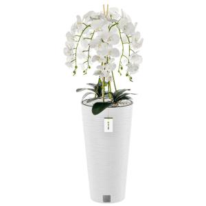 Kunstorchidee cascade boeket wit in pot wit H 110 cm thuiskantoor decoratie, kunstplant orchidee, kunstbloem, kunstorchidee in pot