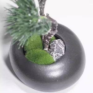 Kunstblumen Chinesischer Kiefernbonsai in Keramikvase – Elegante künstliche Pflanze für Schreibtisch- und Heimdekoration, Hoteldekoration für jeden Anlass