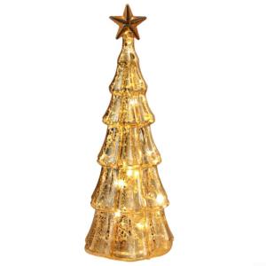 Glas Künstlicher Weihnachtsbaum Mit Beleuchtung Weihnachtsdeko Klein Christmas Tree With LED Lights Tischdekoration Nachtlicht Christbaum Künstlich Weihnachtsbaum (D)