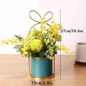 Kunstblumen Künstliche Blumen mit Topf, tragbare Blumenarrangements Kunstpflanze für Zuhause, Hochzeit, Party, Büro, Herzstück, Dekoration für jeden Anlass