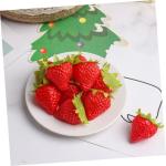 4 Sätze Künstliche Erdbeere Modell Mit Gefälschten Früchten Gefälschte Erdbeere Erdbeer-Dekorationen Erdbeer-Party-Dekorationen Erdbeeren-dekor Falsches Obst PVC 10 Stück * 4