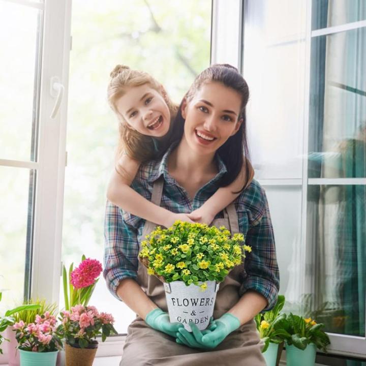 Kunstplanten Decoratieve Bloemen, voor Buiten Binnen Kunstplanten in Potten, Ambachten voor Huisdecoratie, Kamerdecoratie, Kantoor, Keuken, Tuin (Geel)