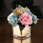 Kunstblumen Künstliche Blume, künstliche Seidenblume, Ornament, quadratische Vase, künstliche Blume, Bonsai, verwendet für die Dekoration des Wohnzimmers, Heimbüros für jeden