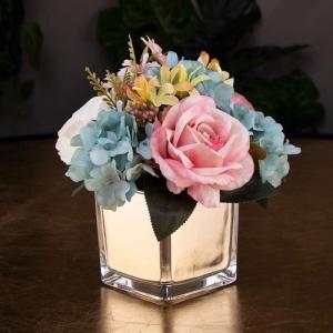Kunstblumen Künstliche Blume, künstliche Seidenblume, Ornament, quadratische Vase, künstliche Blume, Bonsai, verwendet für die Dekoration des Wohnzimmers, Heimbüros für jeden