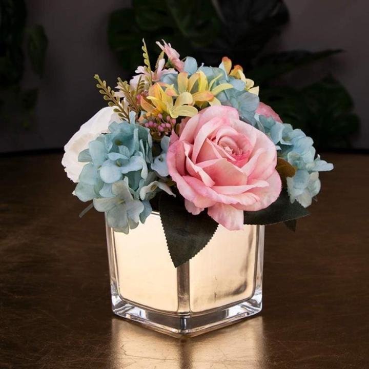 Kunstblumen Künstliche Blume, künstliche Seidenblume, Ornament, quadratische Vase, künstliche Blume, Bonsai, verwendet für die Dekoration des Wohnzimmers, Heimbüros für jeden