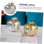 1Stk -Keramik-Ornament Fälschung weihnachtsäpfel Dekoration Weihnachtsmodell Chrom kreative büro Dekoration Party dekorative Requisite Weihnachtsverzierung Silver