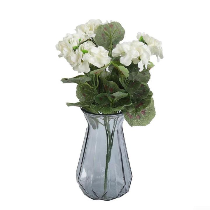 Gefälschte Geranien Blumen Kunstpflanze Blume Geranie Busch Blumen Künstliche Flora Pflanze Home Dekorative Accessoires Künstliche Pflanzen (Weiß)