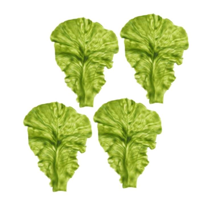 2 Sätze Salat-Requisite Simulation Salatblätter Gemüseblatt-Requisite Künstliche Salatblätter Simulation Von Salatblattmodellen Gemüsestütze Lebensmitteldekor Green PVC 4 St