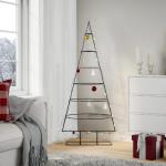 Metalen kerstboom groot voor decoraties, dennenboom van metaal, 150 cm, kerstboom met standaard, ruimtebesparende doe-het-zelf decoratie, dennenboom, zwart
