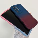 Miagon Gradient esthetische golfhoes voor Samsung Galaxy S23 Ultra, schattige golven, telefoonhoes voor dames en meisjes, krullend frame, design, siliconen TPU bumper beschermhoes