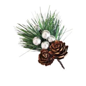Künstliche Tannenzapfen für Weihnachten, Tannenzapfen, immergrüne Weihnachtsdekoration, Weihnachtsblumen-Picker für Hochzeit, Party, DIY, Weihnachtsbaum-Dekoration (Form C)