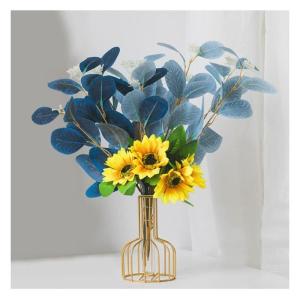 Kunstblumen Künstliche Blumen-Pflanzen-Set, künstliche Seidenblumen mit Leichter Luxus-Vase aus Schmiedeeisen, für den Hochzeitshausgarten für jeden Anlass