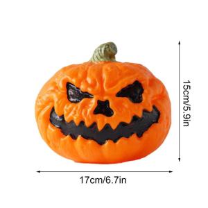 Halloween-Kürbislampe, künstlicher Kürbis, gefälschte Erntekürbisse, beleuchtete Kürbislampe für Halloween, Veranda, Party, Haustür, Kamindekoration, 17 x 17,8 cm (1#)