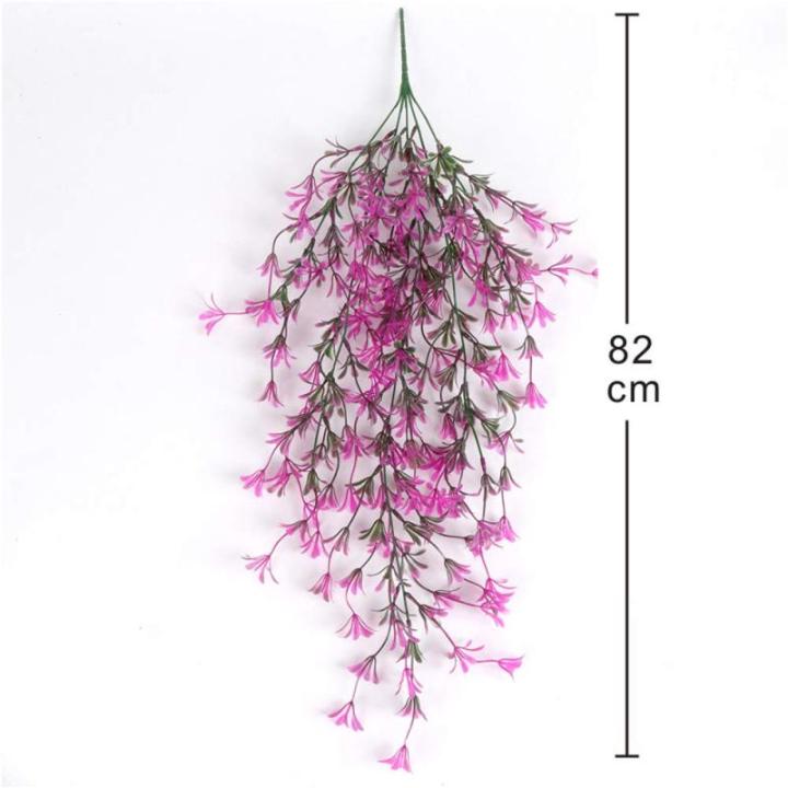 2Pcs Rose Red Fake Plants Plastic Plants Artificial Ivy Vine Outdoor Artificial Plant Artificial Hanging Plants for Indoor Outdoor Wedding Party Home Garden Wall Decoration