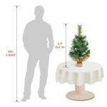 Mini kerstboom, 60 cm kunstmatige kerstboom met linnen basis, kleine kerstboom op tafelblad voor thuis/kantoor/keuken diner/bureaudecoratie