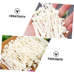 20st Simulation Flammulina Velutipes Kinderhandwerk Gefälschtes Gemüse Nadelpilz Modellierschmuck Shop-Display-Nadel-pilz-Ornament Simulation Pflanzlicher Dekore Weiß PVC