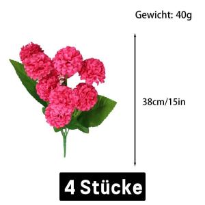 Kunstblumen wie Echt Künstliche Hortensie mit 36 Blütenköpfen Blumen Unechte Blume Künstlich Gefälschte Dekoration für Partydekoration Zuhause 0502