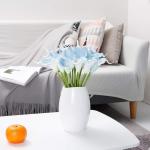 20 stuks kunstbloemen Calla lelie, bruid, latex, ware aanraking, familie, decoratie, feest, bruiloft, hotel, decoratie, boeket (hemelsblauw)