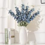 6 stuks Delphinium ridderspoor zijden bloemen 85 cm lange steel bloemen voor thuis bruiloft kantoor feest arrangement decoratie (Haze Blue)