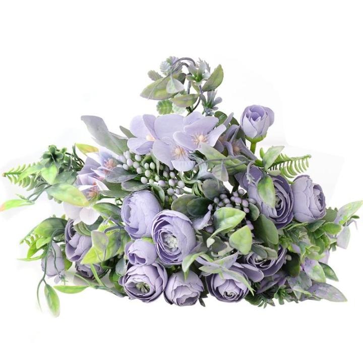 3 stuks kunstbalkonplanten, violet, zijden bloemen, camelia, planten, voor buiten, bloemstukken, , decoratieve als echt plastic boeket voor decoratie