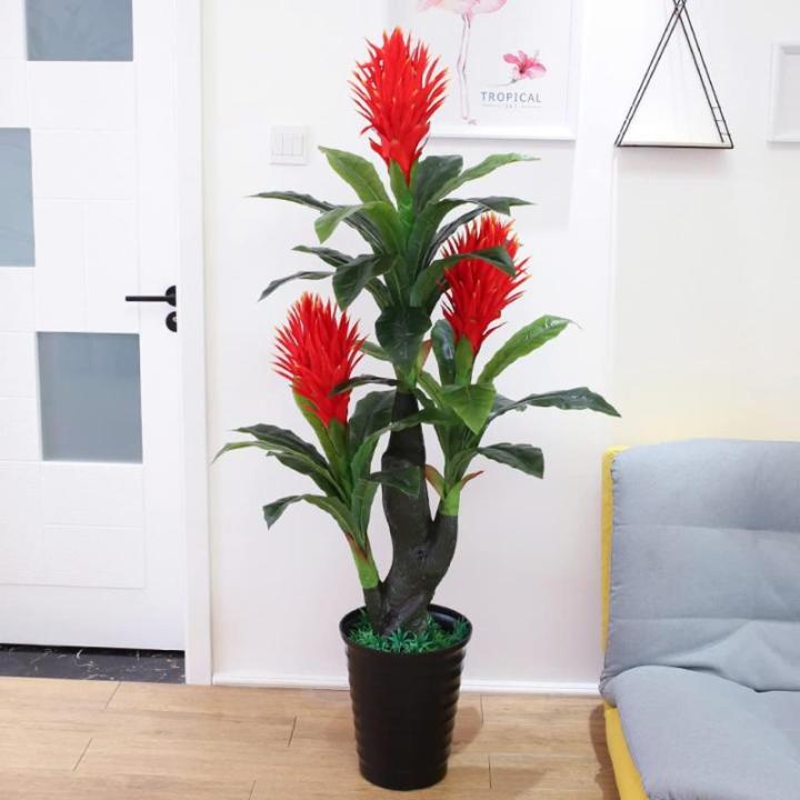 Kunstblumen Künstliche Pflanzen, Kunstpflanzen in schwarzen Kunststofftöpfen, 160 cm/5,24 ft Kunstblumen-Arrangement, Heimdekoration für jeden Anlass