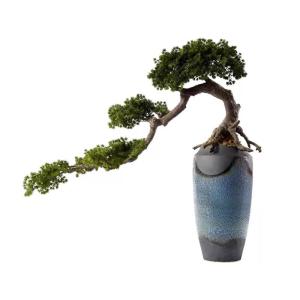 Künstlicher Bonsai-Baum Künstlicher Bonsai-Baum, neuer grüner Simulations-Willkommens-Kiefer-Bonsai-Baum im chinesischen Stil, Büro, Wohnzimmer, Desktop, großes Dekor, Simulat