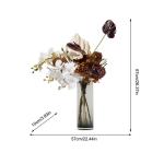 Kunstblumen Leichtes, luxuriöses Kunstblumenarrangement – ​​Elegante Villa-Tischblumen aus Glas für Heim- und Innendekoration mit Blumenmuster für jeden Anlass