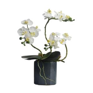 Kunstblumen Tischblumen-Mittelstücke – Schlichte, Elegante Schmetterlingsorchideen mit Vase, Heimbüro-Dekoration, Tischdekoration für jeden Anlass