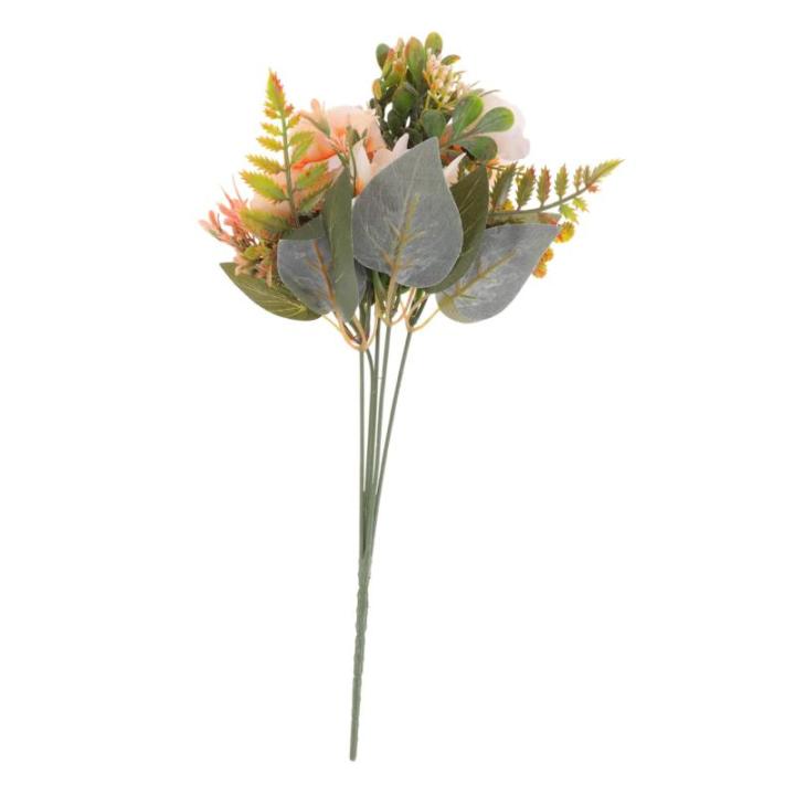 Künstlicher Pfingstrosenstrauß Künstliche Seidenblumen Nordisches Dekor Tischdekorationen Pfingstrose Seidenblumenstrauß Pfingstrose Getrocknete Blumen Rosendekor Orange Seiden
