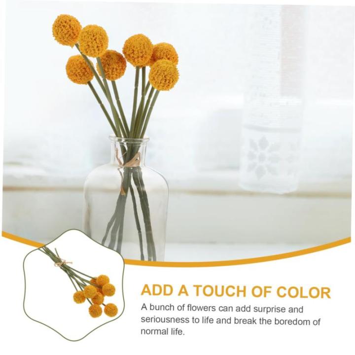 1stk Simulierte Kugelchrysantheme Künstliche Hortensien Chrysanthemensträuße Grünes Dekor Blumenstraußdekoration Zum Selbermachen Dekor Für Zu Hause Schmücken Orange Plastik