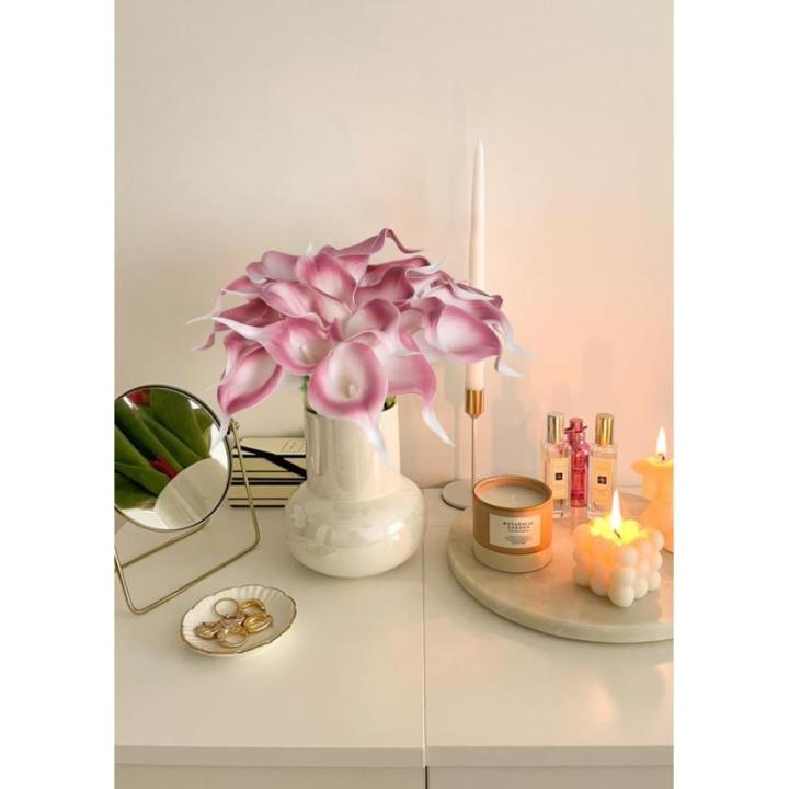 Pinke künstliche Calla-Lilien, 24 Stück, fühlen sich echt an, rosa Calla-Lilien, Kunstblumen, Arrangement für Zuhause, Party, Hochzeit, Blumenstrauß, Tafelaufsätze, Blume, He