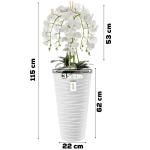 Künstliche Orchidee Kaskaden Blumenstrauß Creme und Rosa im Topf Weiß H 115 cm Heimbüro Dekoration, Kunstpflanze Orchidee, Kunstblume, Künstliche Orchidee im Topf