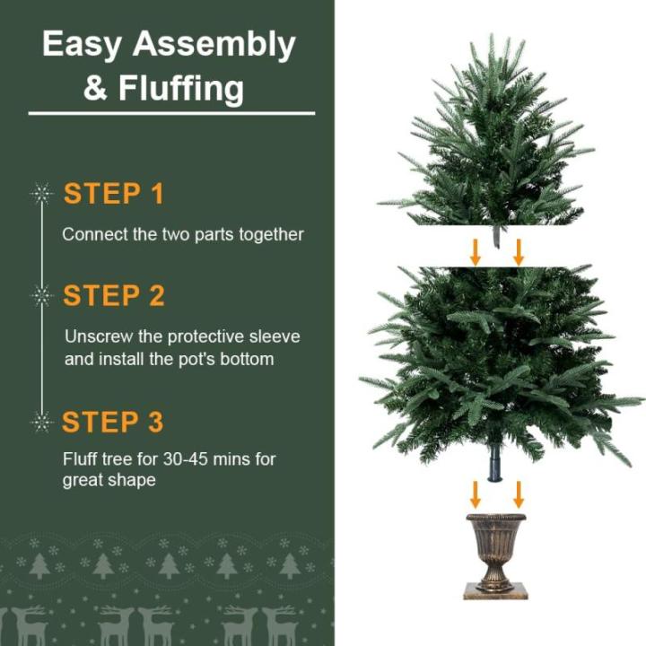 Kunstkerst, groen, 120 cm, 2 soorten dennenblad, 320 takken, 10 meter kerstboom, pvc/PE, bladeren met retro basis voor kerstdecoratie
