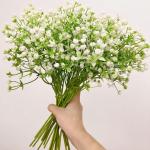 12 stuks Gypsophila kunstmatige bloemen, nep baby adem Gypsophila bloemen boeketten, nep bloemen voor DIY bruiloft boeket partij tafelstukken bloemstukken en Home Decor