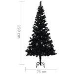Künstlicher Weihnachtsbaum mit Ständer Christbaum Tannenbaum Kunstbaum Weihnachten Künstlicher Weihnachtsbaum Weihnachtsdeko Schwarz 150 cm PVC