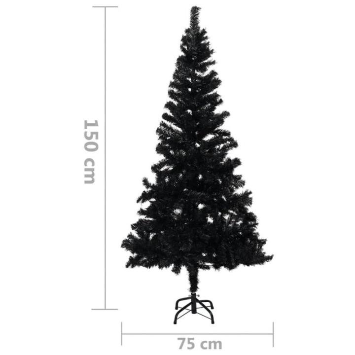 Künstlicher Weihnachtsbaum mit Ständer Christbaum Tannenbaum Kunstbaum Weihnachten Künstlicher Weihnachtsbaum Weihnachtsdeko Schwarz 150 cm PVC